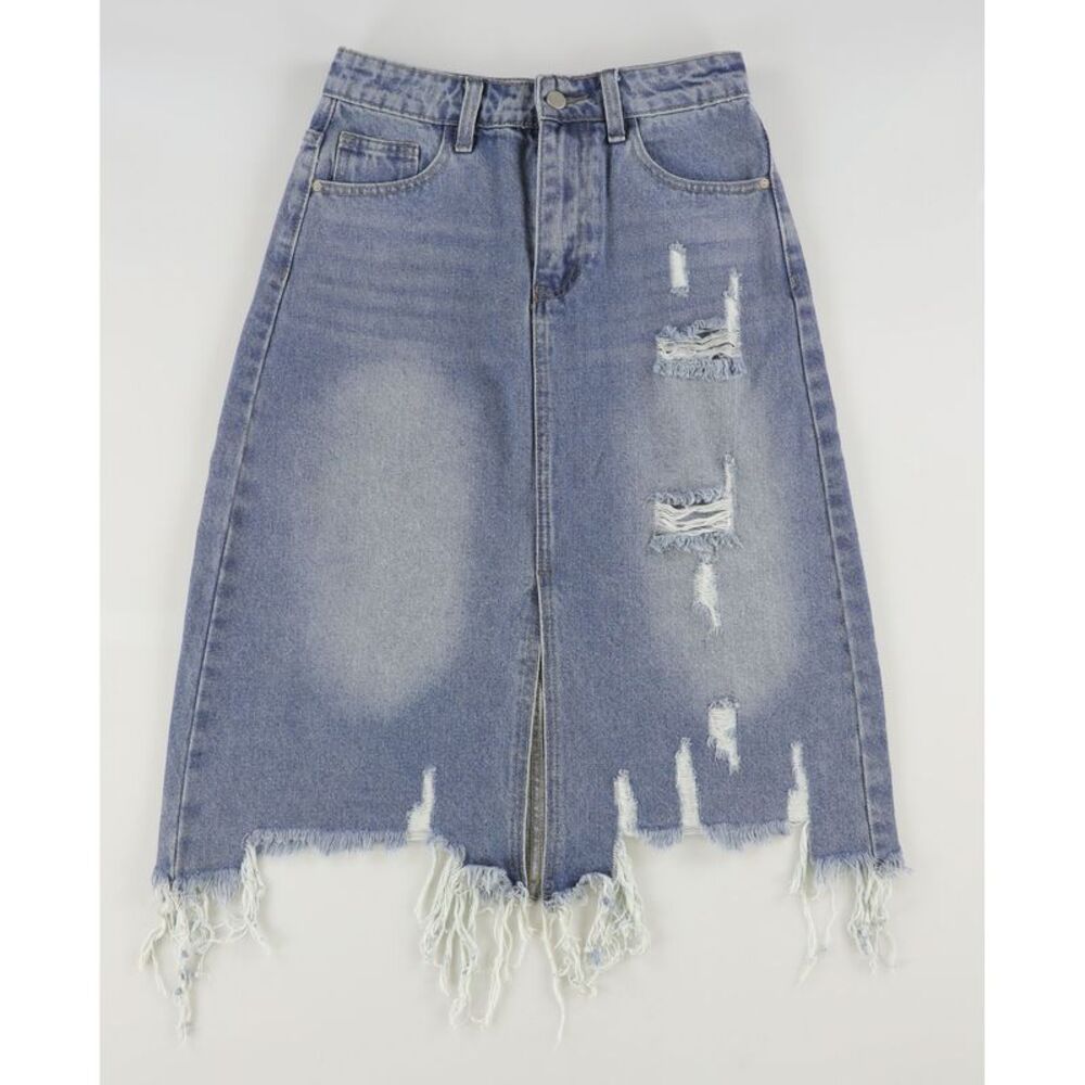 sweetkama Womens Distressed Midi Skirt, NWT